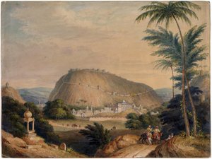 La città e il passo di Bundi da Unknown
